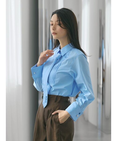 POLO BCS(ポロ ビーシーエス)の「【POLO BCSコラボ】タイ付ピンタックシャツ(シャツ/ブラウス・レディース・ピンク/ライトブルー/オフホワイト・MEDIUM)」の7枚目の写真