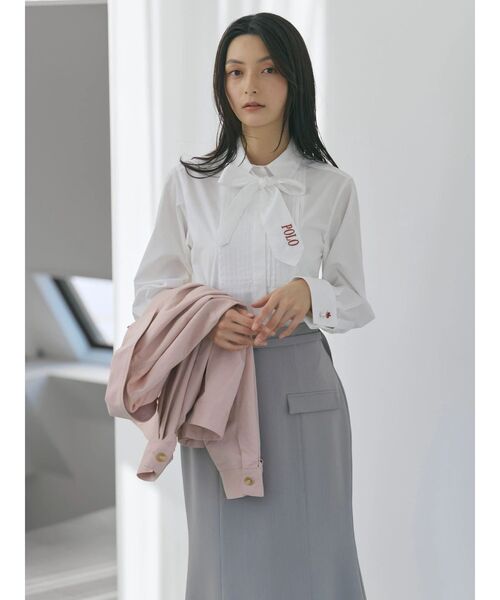POLO BCS(ポロ ビーシーエス)の「【POLO BCSコラボ】タイ付ピンタックシャツ(シャツ/ブラウス・レディース・ピンク/ライトブルー/オフホワイト・MEDIUM)」の11枚目の写真