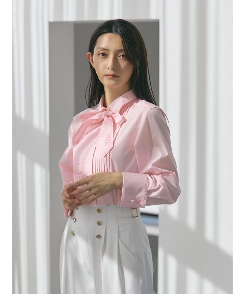 POLO BCS(ポロ ビーシーエス)の「【POLO BCSコラボ】タイ付ピンタックシャツ(シャツ/ブラウス・レディース・ピンク/ライトブルー/オフホワイト・MEDIUM)」の16枚目の写真