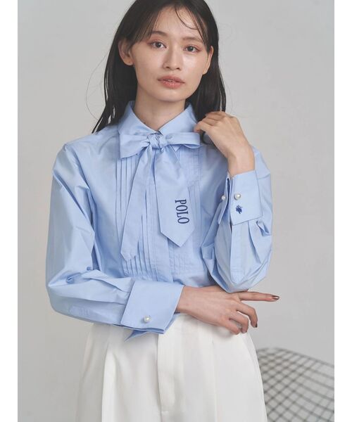 POLO BCS(ポロ ビーシーエス)の「【POLO BCSコラボ】タイ付ピンタックシャツ(シャツ/ブラウス・レディース・ピンク/ライトブルー/オフホワイト・MEDIUM)」の21枚目の写真