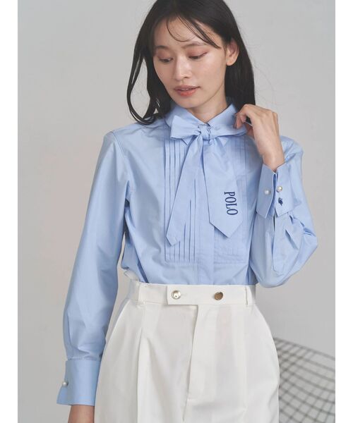 POLO BCS(ポロ ビーシーエス)の「【POLO BCSコラボ】タイ付ピンタックシャツ(シャツ/ブラウス・レディース・ピンク/ライトブルー/オフホワイト・MEDIUM)」の22枚目の写真