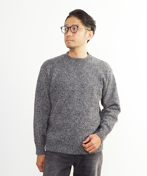 MEN'S MELROSE（メンズメルローズ）の「ミックスカラークルーネックニット（ニット/セーター・メンズ・ブルー/グレー・2/3/4）」の2枚目の写真