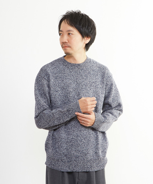 MEN'S MELROSE（メンズメルローズ）の「ミックスカラークルーネックニット（ニット/セーター・メンズ・ブルー/グレー・2/3/4）」の10枚目の写真
