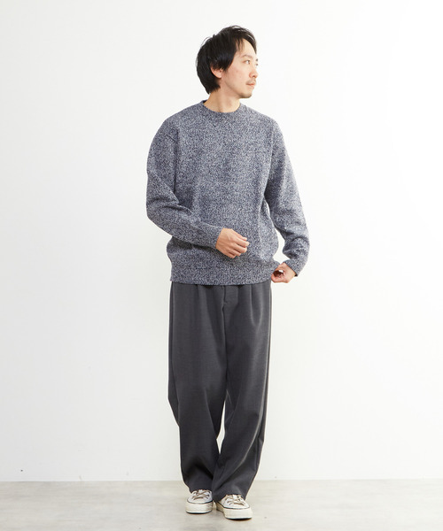 MEN'S MELROSE（メンズメルローズ）の「ミックスカラークルーネックニット（ニット/セーター・メンズ・ブルー/グレー・2/3/4）」の8枚目の写真