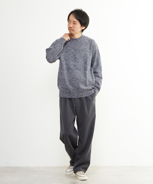 MEN'S MELROSE（メンズメルローズ）の「ミックスカラークルーネックニット（ニット/セーター・メンズ・ブルー/グレー・2/3/4）」の7枚目の写真