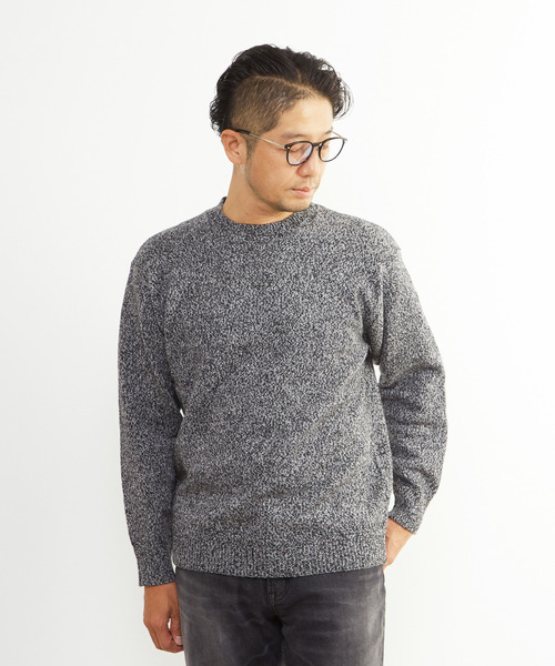 MEN'S MELROSE（メンズメルローズ）の「ミックスカラークルーネックニット（ニット/セーター・メンズ・ブルー/グレー・2/3/4）」の6枚目の写真