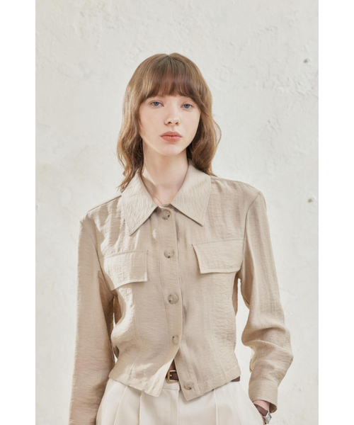 BRILLEMONTHS（ブリルモンス）の「レーヨンリネンジャケット[ベージュ]（その他アウター・レディース・その他・SMALL/MEDIUM）」の3枚目の写真