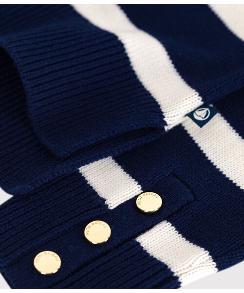 PETIT BATEAU(プチバトー)の「ニットプルオーバー(ニット/セーター・レディース・ホワイト×ブルー・XX-SMALL/X-SMALL/SMALL/MEDIUM)」の4枚目の写真