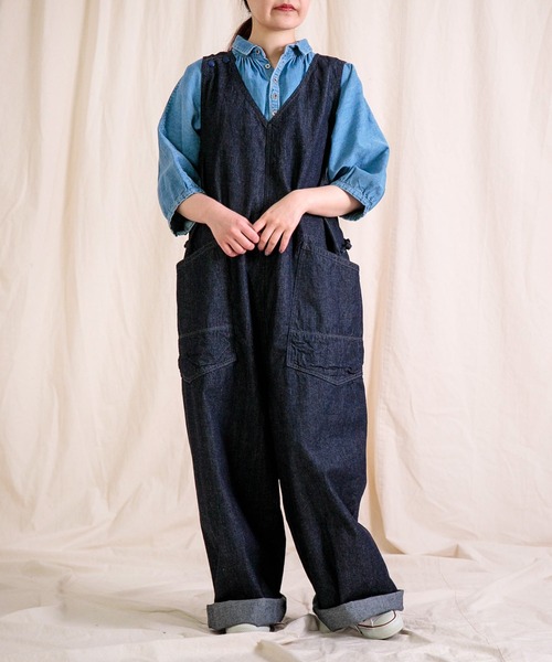 Brocante（ブロカント）の「[Brocante / ブロカント] ムラ糸10ozデニム デフォルメサロペット（サロペット/オーバーオール・レディース・ワンウォッシュ・2）」の3枚目の写真