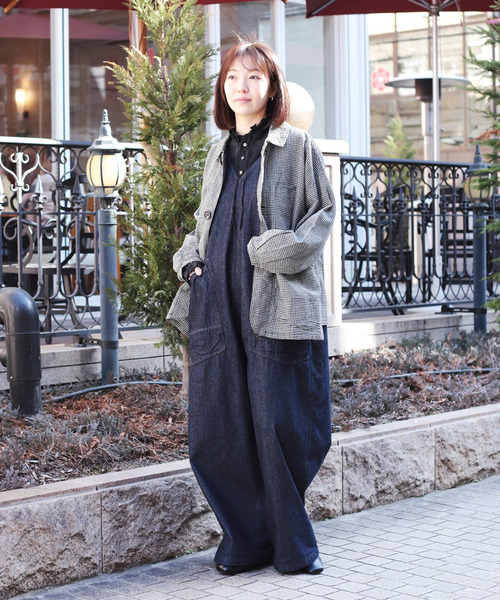 Brocante / ブロカント] ムラ糸10ozデニム デフォルメサロペット