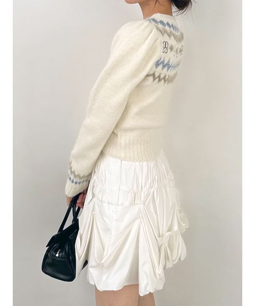 SNIDEL（スナイデル）の「Sustainableノルディックニットプルオーバー（ニット/セーター・レディース・グレー/アイボリー/ピンク・F）」の7枚目の写真