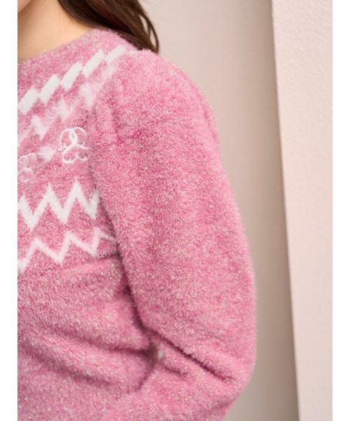 SNIDEL（スナイデル）の「Sustainableノルディックニットプルオーバー（ニット/セーター・レディース・グレー/アイボリー/ピンク・F）」の11枚目の写真