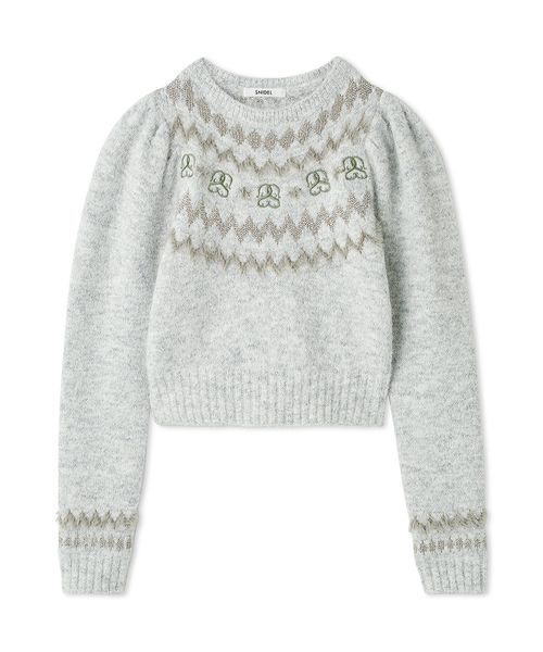 SNIDEL（スナイデル）の「Sustainableノルディックニットプルオーバー（ニット/セーター・レディース・グレー/アイボリー/ピンク・F）」の16枚目の写真