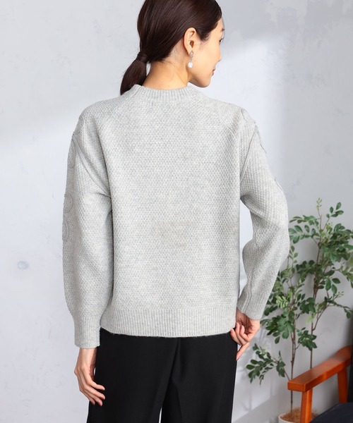 GALLORIA(ギャローリア)の「コード刺繍ニット(ニット/セーター・レディース・モカ/ライトグリーン/グレー・S/M/LL/L)」の6枚目の写真