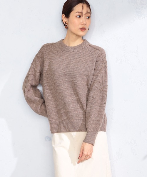 GALLORIA(ギャローリア)の「コード刺繍ニット(ニット/セーター・レディース・モカ/ライトグリーン/グレー・S/M/LL/L)」の8枚目の写真