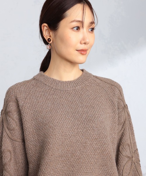 GALLORIA(ギャローリア)の「コード刺繍ニット(ニット/セーター・レディース・モカ/ライトグリーン/グレー・S/M/LL/L)」の11枚目の写真