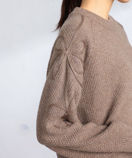 GALLORIA(ギャローリア)の「コード刺繍ニット(ニット/セーター・レディース・モカ/ライトグリーン/グレー・S/M/LL/L)」の12枚目の写真