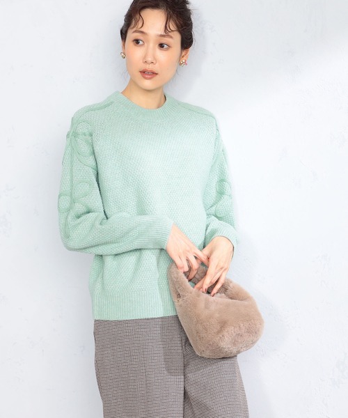 GALLORIA(ギャローリア)の「コード刺繍ニット(ニット/セーター・レディース・モカ/ライトグリーン/グレー・S/M/LL/L)」の14枚目の写真