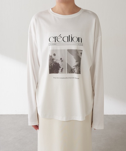 COLLAGE GALLARDAGALANTE（コラージュガリャルダガランテ）の「フォトロゴロンT（Tシャツ/カットソー・レディース・ホワイト/チャコールグレー・FREE）」の21枚目の写真