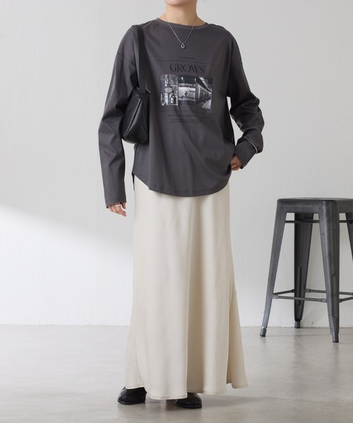 COLLAGE GALLARDAGALANTE（コラージュガリャルダガランテ）の「フォトロゴロンT（Tシャツ/カットソー・レディース・ホワイト/チャコールグレー・FREE）」の11枚目の写真