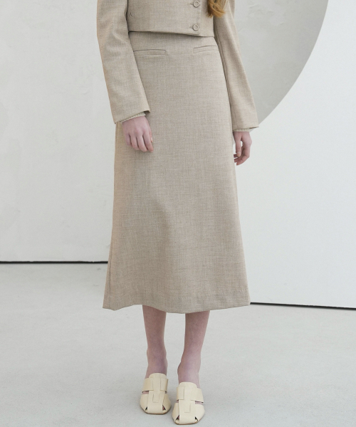 Vivacious(ビバシャス)の「Maxi Slit Skirt - 3COL(スカート・レディース・チャコール/ベージュ/ブラック・SMALL/MEDIUM)」の5枚目の写真