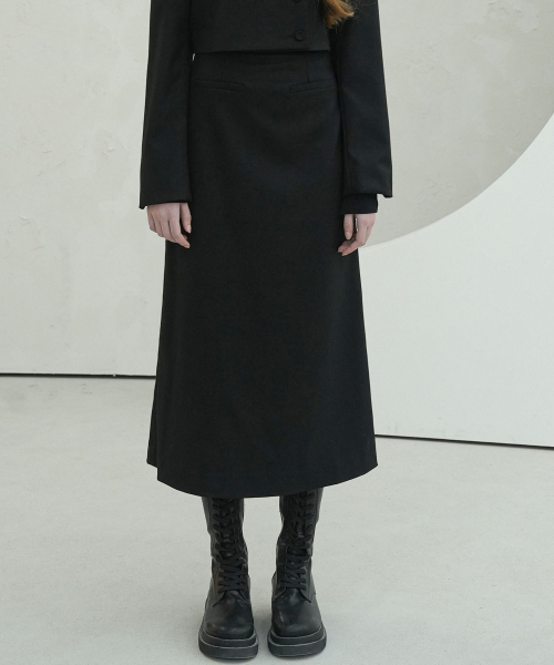Vivacious(ビバシャス)の「Maxi Slit Skirt - 3COL(スカート・レディース・チャコール/ベージュ/ブラック・SMALL/MEDIUM)」の8枚目の写真