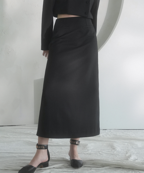 Vivacious(ビバシャス)の「Maxi Slit Skirt - 3COL(スカート・レディース・チャコール/ベージュ/ブラック・SMALL/MEDIUM)」の9枚目の写真