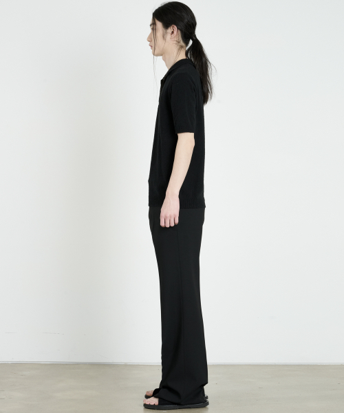 DUSTYWHITE（ダスティーホワイト）の「ブラックコットンブークルカラー ニットウェア（ポロシャツ・メンズ・その他・SMALL/MEDIUM）」の3枚目の写真