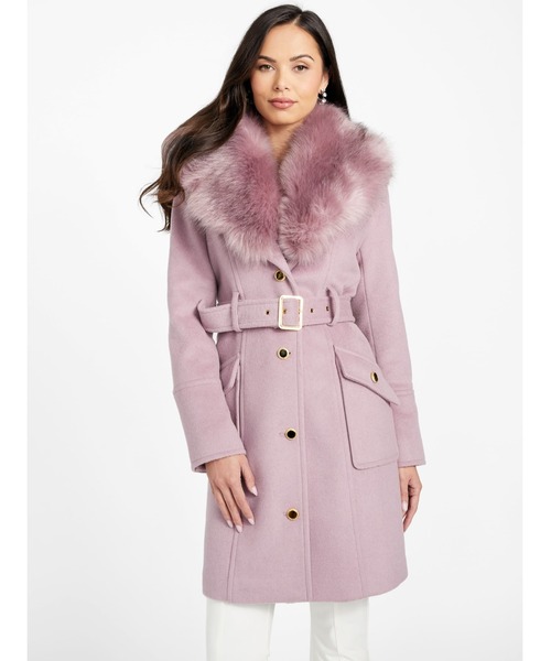 Guess（ゲス）の「NEW Alice Coat ロングコート（トレンチコート・レディース・スモークピンク・38）」の2枚目の写真