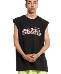 シーアルオーバーサイズスリーブレスブラックオレンジ