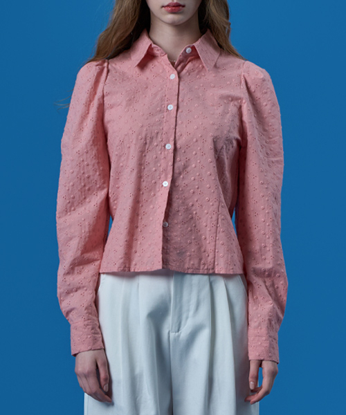 KOLEAT（コレット）の「パフフローラル刺繍ジャカードシャツブラウス[PINK]（シャツ/ブラウス・レディース・その他・FREE）」の2枚目の写真