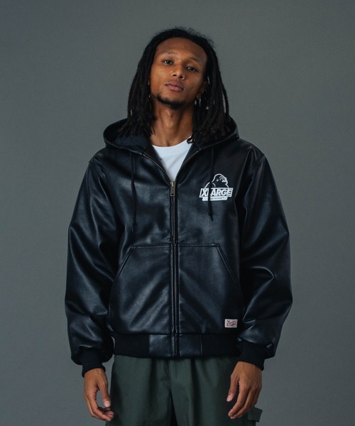 FAUX LEATHER HOODED WORK JACKET（その他アウター）｜XLARGE