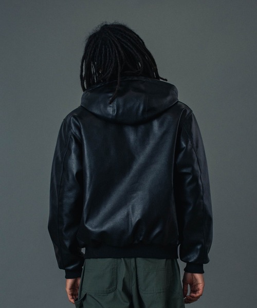 XLARGE（エクストララージ）の「FAUX LEATHER HOODED WORK JACKET（その他アウター・メンズ・ブラック・L/XL/S/M）」の10枚目の写真