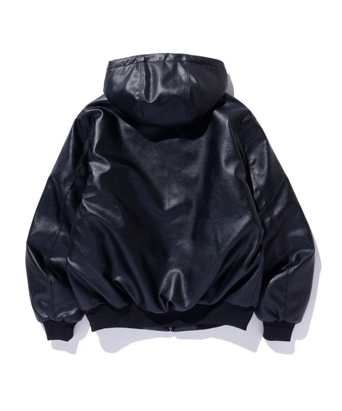 XLARGE（エクストララージ）の「FAUX LEATHER HOODED WORK JACKET（その他アウター・メンズ・ブラック・L/XL/S/M）」の4枚目の写真