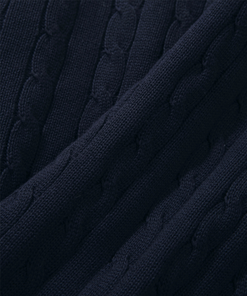 YALE(イェール)の「ケーブルポロニット_ネイビー(ニット/セーター・レディース・その他・SMALL/MEDIUM)」の5枚目の写真