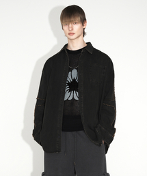 ULKIN（ウルキン）の「クロスロウエッジデニムシャツ_ブラック（シャツ/ブラウス）」