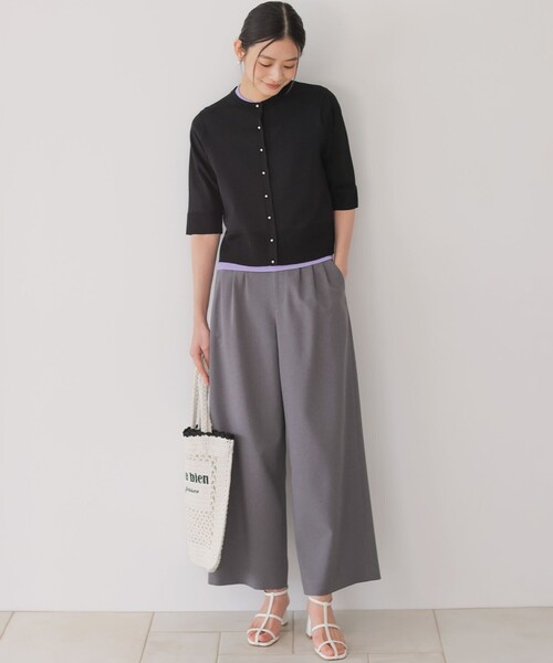 組曲 L（クミキョク オオキイサイズ）の「シュットクロスワイド パンツ（その他パンツ・レディース・ライトグレー系/アイボリー系/ネイビー系・5/7/6）」の11枚目の写真