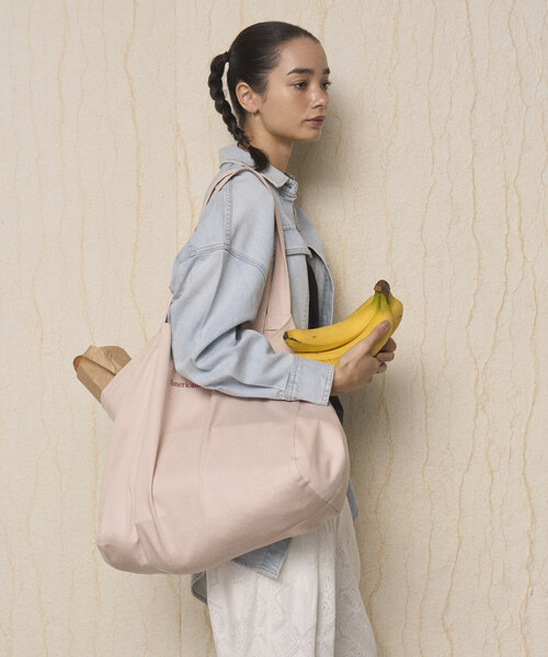 AMERICANA(アメリカーナ)の「Americana × Firsthand/アメリカーナ 別注 エンブロイダリー トート L / サイドポケット付き トートバッグ / A4収納可能(トートバッグ・レディース・ダークブラウン/ピンク/レモンイエロー/ブルーグリーン・FREE)」の10枚目の写真