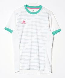 adidas（アディダス）の「ボーダー柄半袖Tシャツ（Tシャツ/カットソー）」