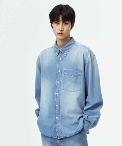 BLANKROOM(ブランクルーム)の「ボタンダウンデニムシャツ_LIGHT BLUE(シャツ/ブラウス・メンズ・その他・1/2/3/4)」の4枚目の写真