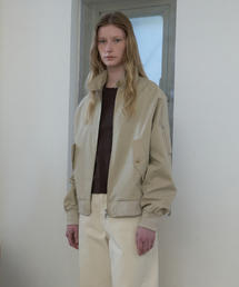 POSZER（ポーザー）の「ハーフネックボンバージャケット（ベージュ）（MA-1）」