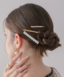 Leja（レジャ）の「【LEJA】パールニュアンスゴールドヘアピンセット結婚式 パーティー 成人式 二次会 同窓会 お呼ばれ オケージョン 20代 30代（ヘアピン）」