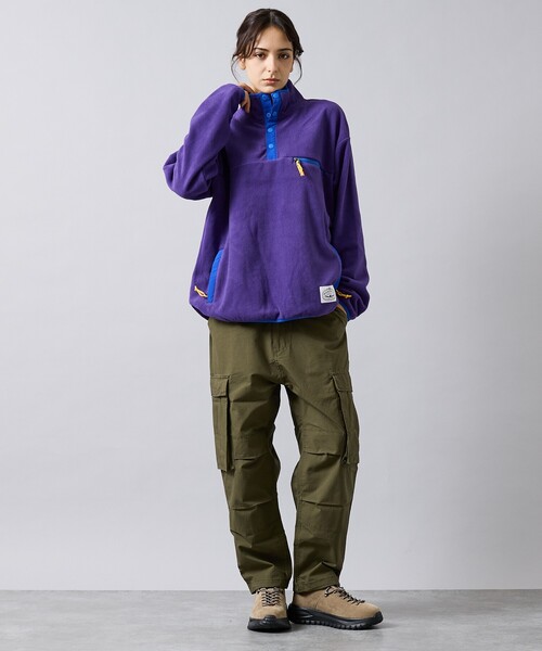 POLeR（ポーラー）の「【POLER/ポーラー】SNAP LIGHT FLEECE/アノラック/防寒/ユニセックス（スウェット・メンズ・オレンジ/パープル/アイボリー・L/M）」の22枚目の写真