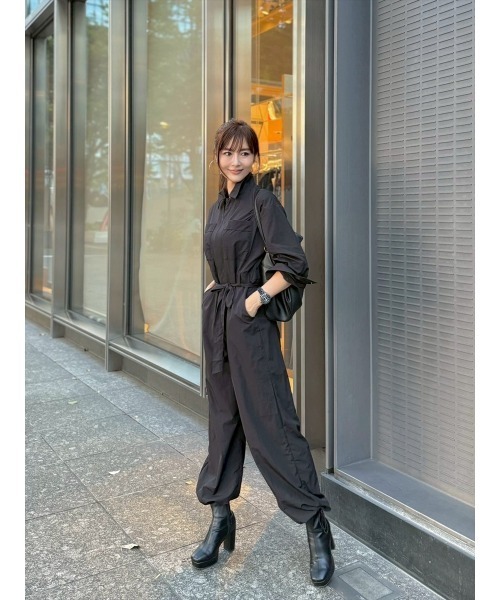 Day and Grade(デイアンドグレイド)の「【Shihoセレクト】ベルト付きジャンプスーツ(サロペット/オーバーオール・レディース・チャコールグレー/アイボリー/ブラック・FREE)」の7枚目の写真