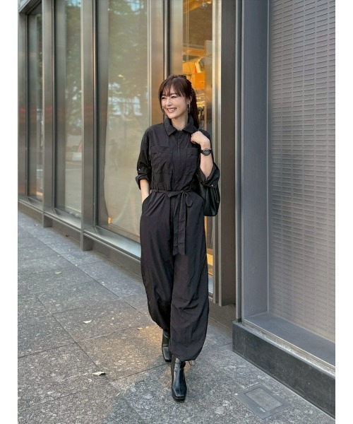 Day and Grade(デイアンドグレイド)の「【Shihoセレクト】ベルト付きジャンプスーツ(サロペット/オーバーオール・レディース・チャコールグレー/アイボリー/ブラック・FREE)」の8枚目の写真