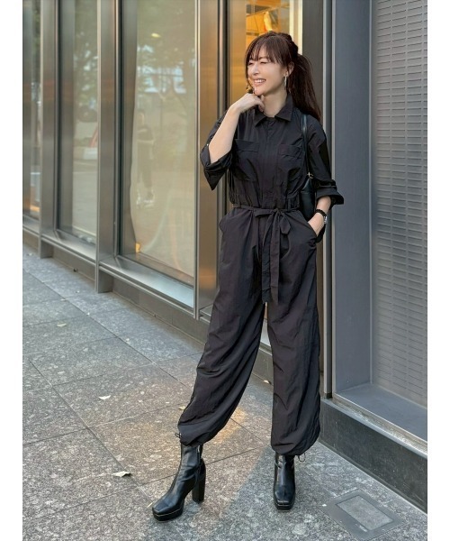 Day and Grade(デイアンドグレイド)の「【Shihoセレクト】ベルト付きジャンプスーツ(サロペット/オーバーオール・レディース・チャコールグレー/アイボリー/ブラック・FREE)」の20枚目の写真