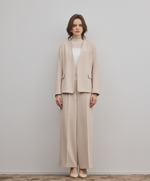 GRACE CONTINENTAL（グレースコンチネンタル）の「トリアセノーカラージャケット（ノーカラージャケット・レディース・ベージュ/ブラック・38/36）」の8枚目の写真