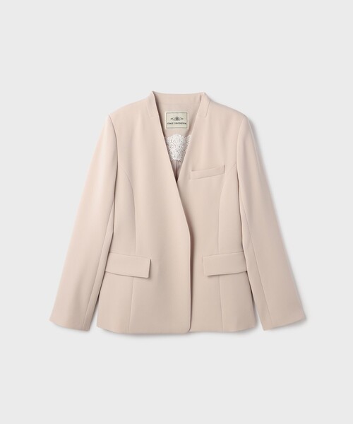 GRACE CONTINENTAL（グレースコンチネンタル）の「トリアセノーカラージャケット（ノーカラージャケット・レディース・ベージュ/ブラック・38/36）」の16枚目の写真