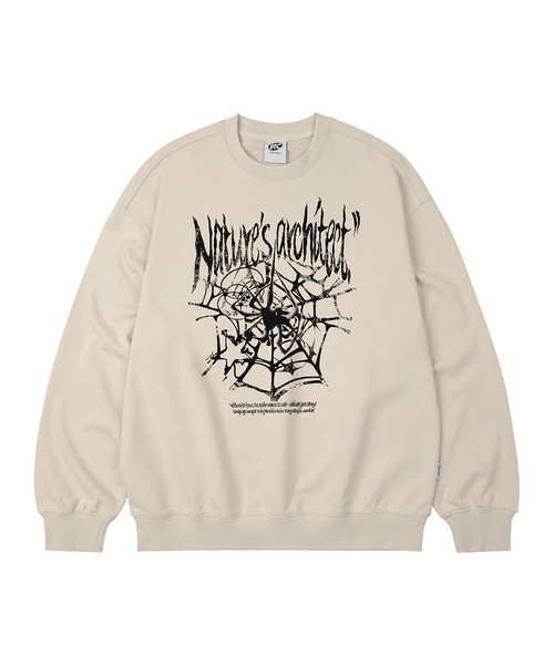 WILDROCK(ワイルドロック)の「スパイダーウェブ オーバーサイズ スウェット_9 COL(スウェット・メンズ・ブラック/ベージュ/ネイビー/ブラウン/ピンク/ブルー/アイボリー/ダークグレー/チャコール・SMALL/MEDIUM/LARGE)」の6枚目の写真