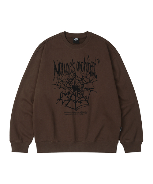 WILDROCK(ワイルドロック)の「スパイダーウェブ オーバーサイズ スウェット_9 COL(スウェット・メンズ・ブラック/ベージュ/ネイビー/ブラウン/ピンク/ブルー/アイボリー/ダークグレー/チャコール・SMALL/MEDIUM/LARGE)」の5枚目の写真